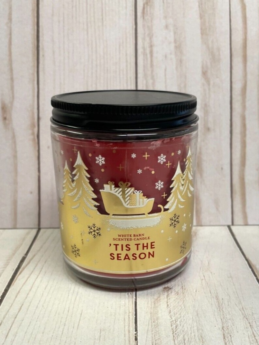 Bath & Body Works Single Wick Jar Candle Tis' The Season Winter Christmas NEW
